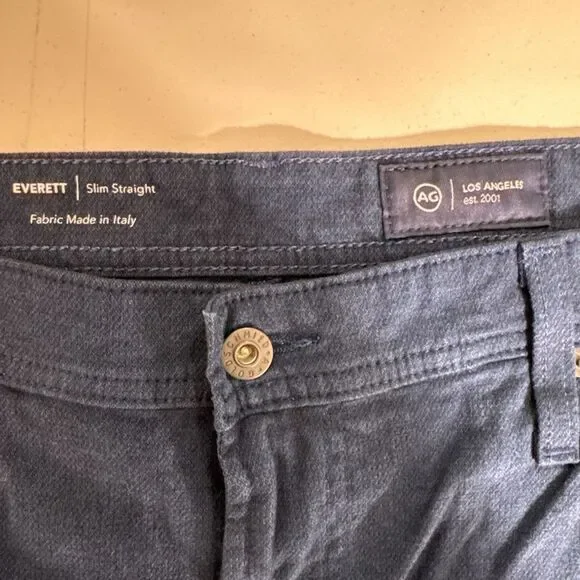 AG Adriano Goldschmeid Everett Pants Mens 38x34 (38x29) Blue Slim Straight Italy - Picture 8 of 11